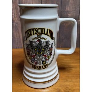 Reutter Porzellan West Germany Ceramic Beer Mug Stein Family Crests